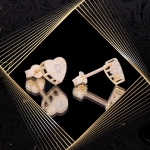 K1711 Złote kolczyki. Złote serduszka z cyrkoniami. 585