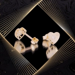 K1711 Złote kolczyki. Złote serduszka z cyrkoniami. 585