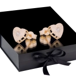 K1711 Złote kolczyki. Złote serduszka z cyrkoniami. 585