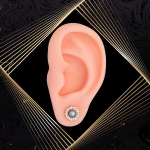 K1713 Złote kolczyki. Złote karmazycje z czarnymi perłami. 585