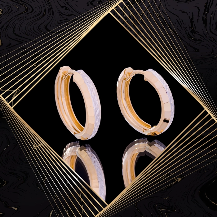 K1716 Złote kolczyki. Złote kółka. Małe. 585