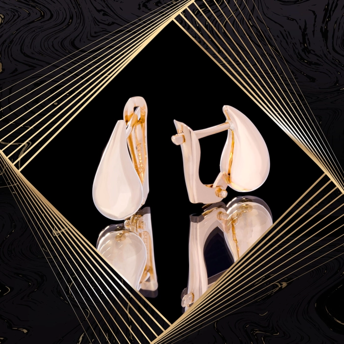 K1717 Złote kolczyki. Złote kardashianki. Złote kropelki. Małe. 585