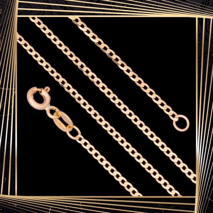 Ł251 Złoty Łańcuszek. Pancerka. 50 cm. 585