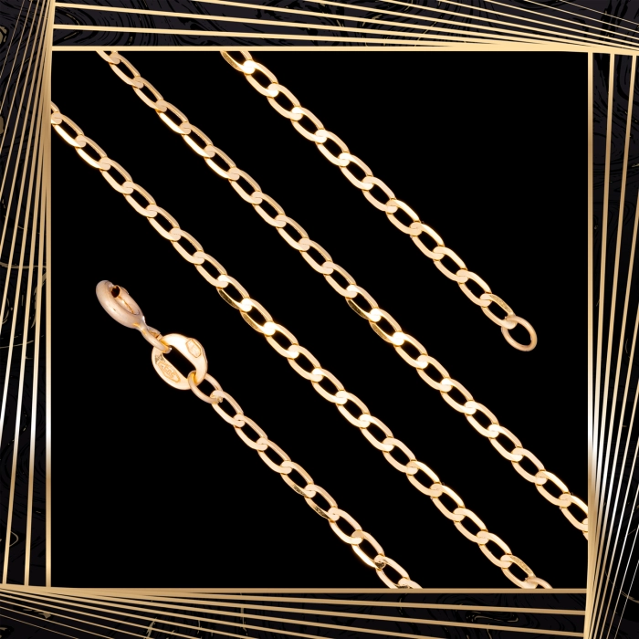 Ł252 Złoty Łańcuszek. Pancerka. 45 cm. 585