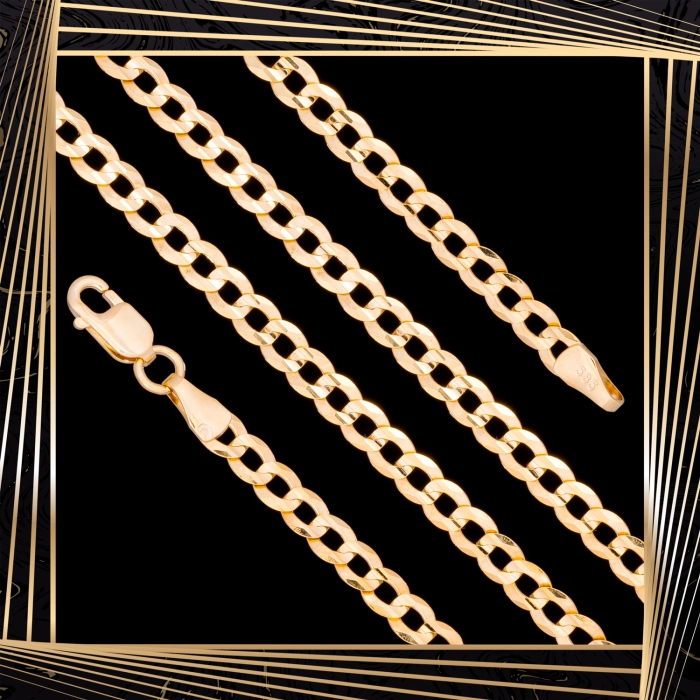 Ł255 Złoty Łańcuszek. Pancerka. 50 cm. 585