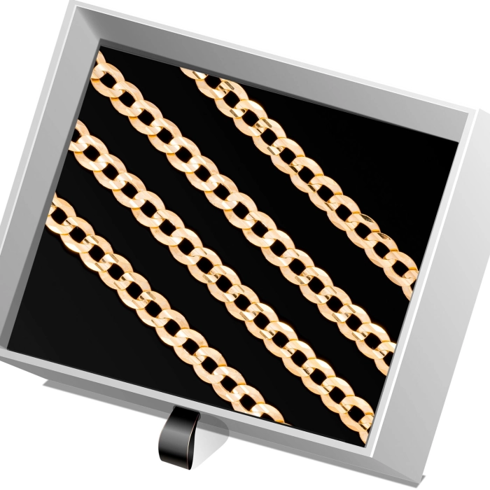 Ł255 Złoty Łańcuszek. Pancerka. 50 cm. 585