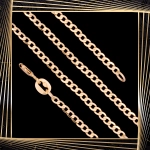 Ł256 Złoty Łańcuszek. Pancerka. 50 cm. 585