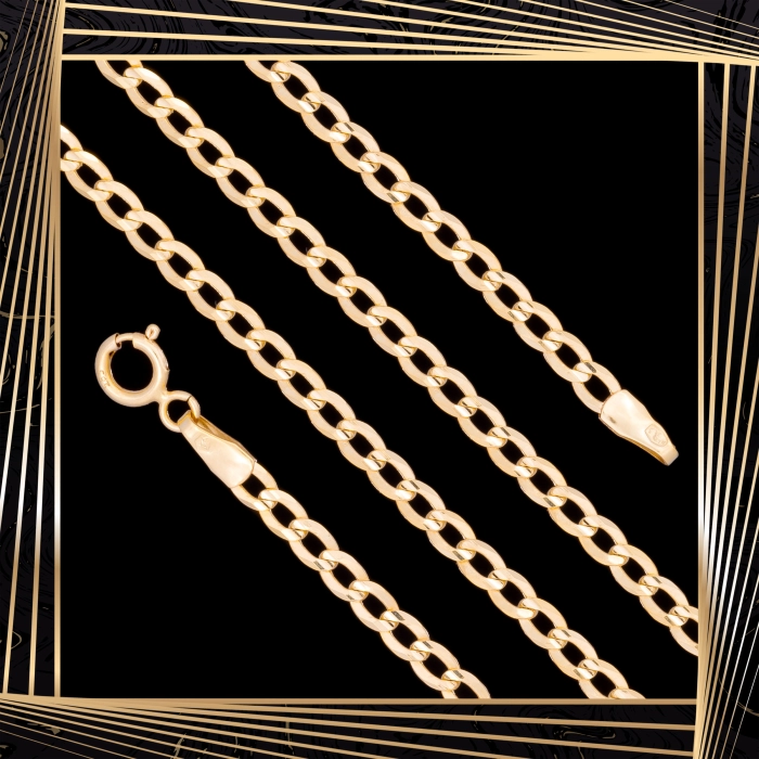 Ł257 Złoty Łańcuszek. Pancerka. 50 cm. 585