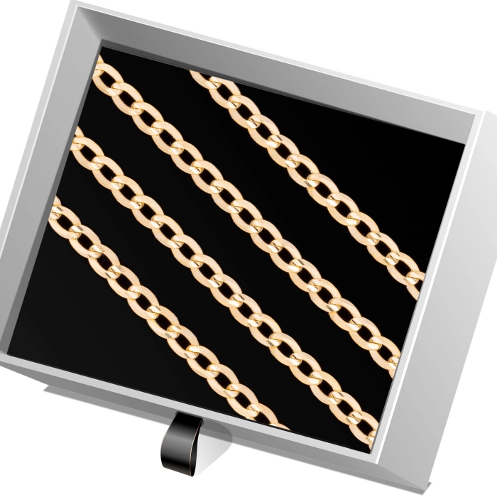 Ł257 Złoty Łańcuszek. Pancerka. 50 cm. 585