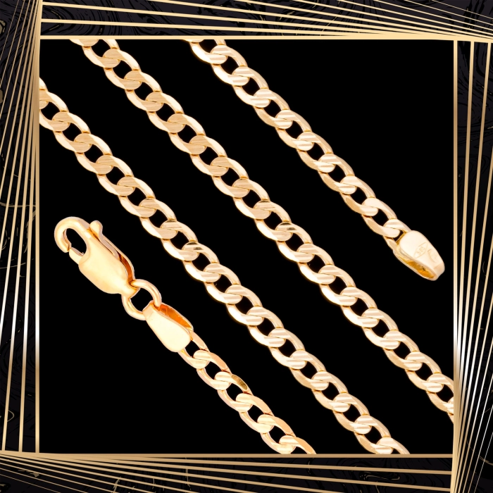 Ł258 Złoty Łańcuszek. Pancerka. 50 cm. 585