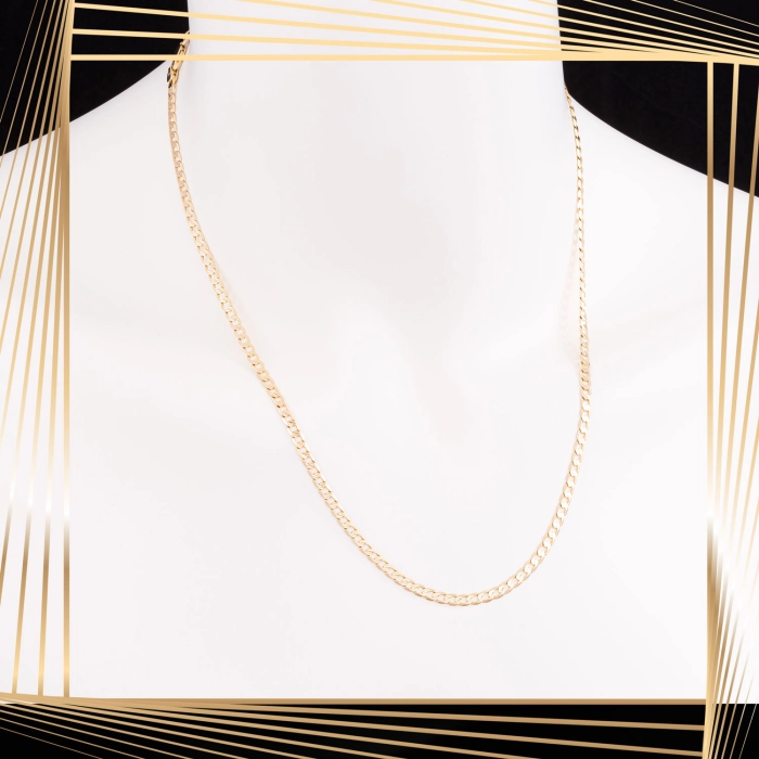 Ł258 Złoty Łańcuszek. Pancerka. 50 cm. 585