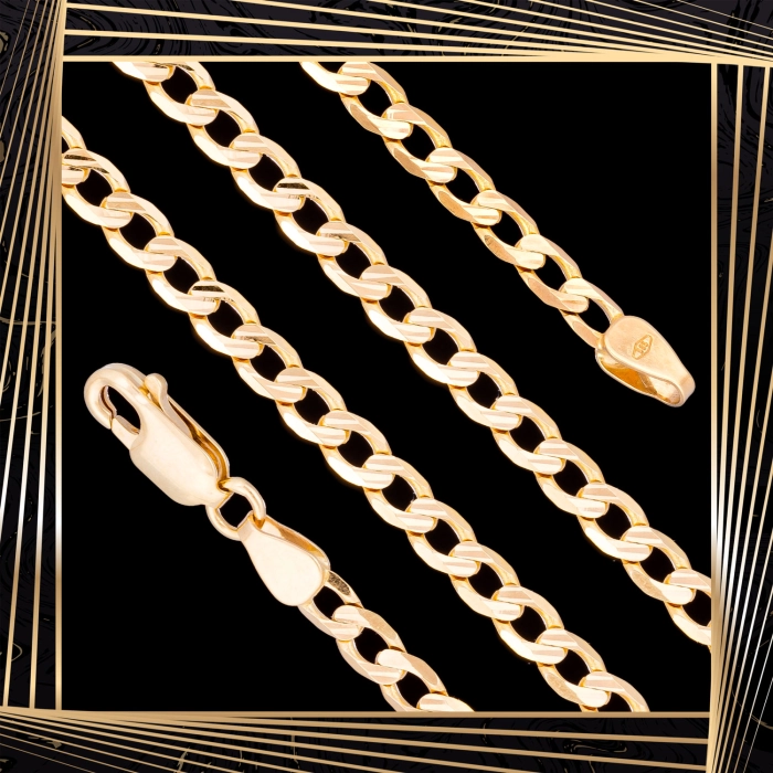 Ł259 Złoty Łańcuszek. Pancerka. 50 cm. 585