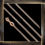 Ł268 Złoty Łańcuszek. Pancerka. 50 cm. 585