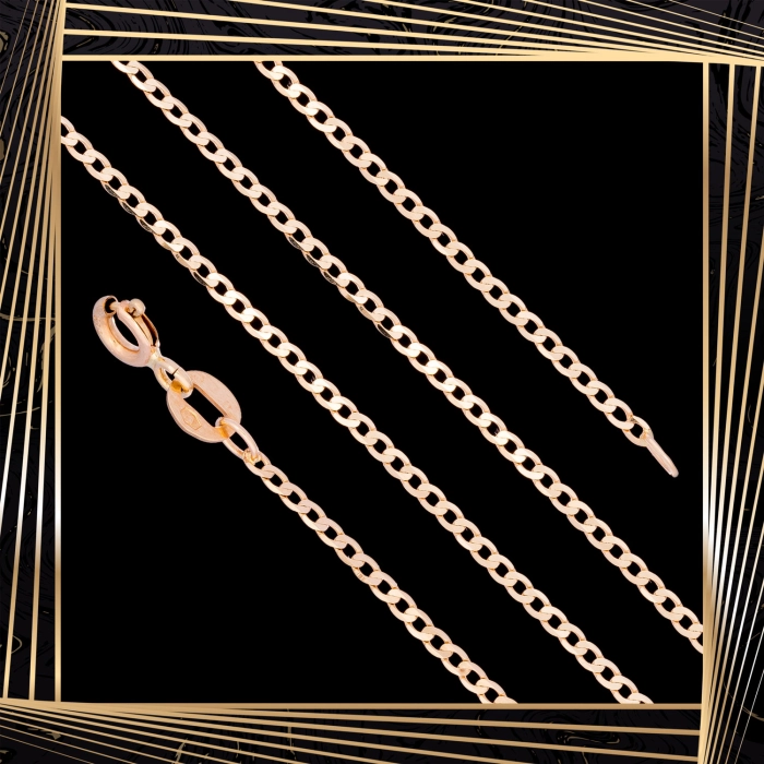 Ł268 Złoty Łańcuszek. Pancerka. 50 cm. 585