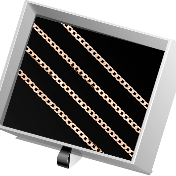 Ł268 Złoty Łańcuszek. Pancerka. 50 cm. 585