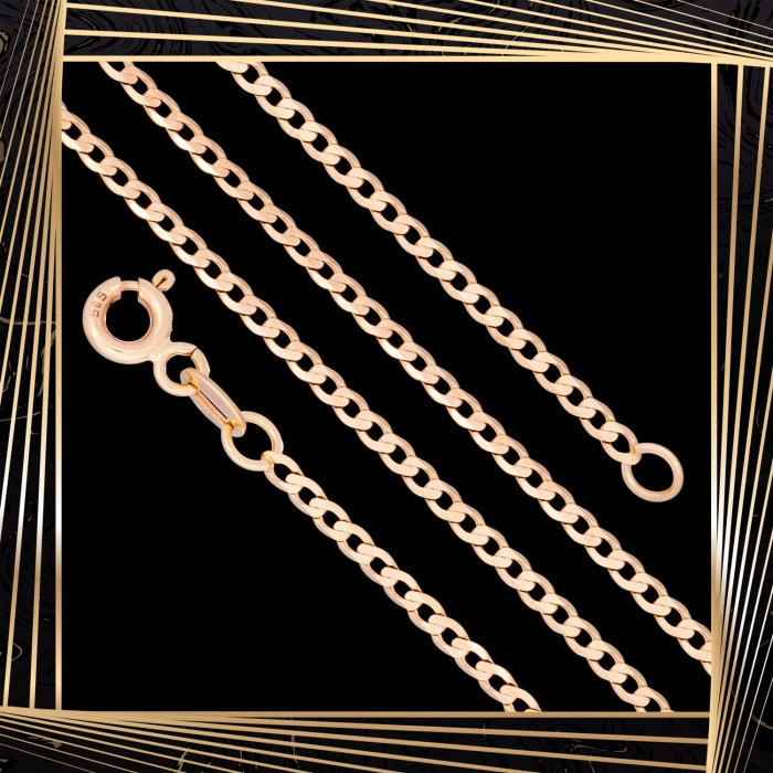 Ł270 Złoty Łańcuszek. Pancerka. 50 cm. 585