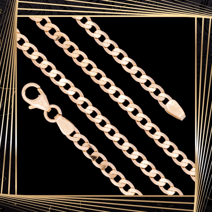 Ł274 Złoty Łańcuszek. Pancerka. 55 cm. 585