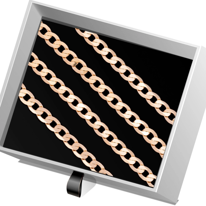 Ł274 Złoty Łańcuszek. Pancerka. 55 cm. 585