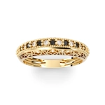 PA009H Złoty pierścionek. Złoty ażurowy mostek z cyrkoniami. 375