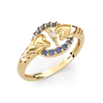 PA063B  Złoty pierścionek. Złote kółeczko z sercami. 375