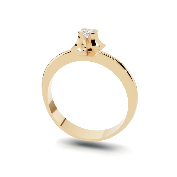 PN004 Złoty pierścionek zaręczynowy z cyrkonią. 585