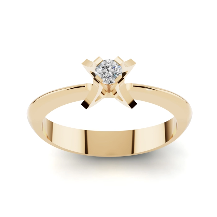 PN004 Złoty pierścionek zaręczynowy z cyrkonią. 585