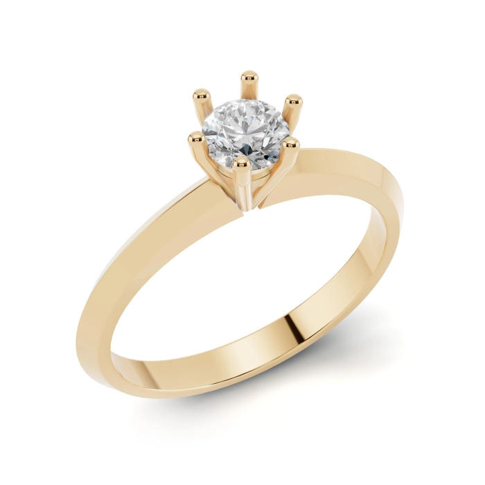 PN005 Złoty pierścionek zaręczynowy z cyrkonią. 585