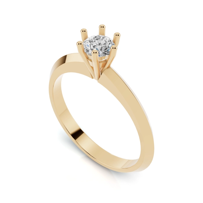 PN005 Złoty pierścionek zaręczynowy z cyrkonią. 585