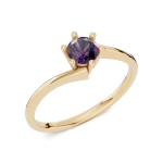 PN011 Złoty pierścionek zaręczynowy z ametystem. 585