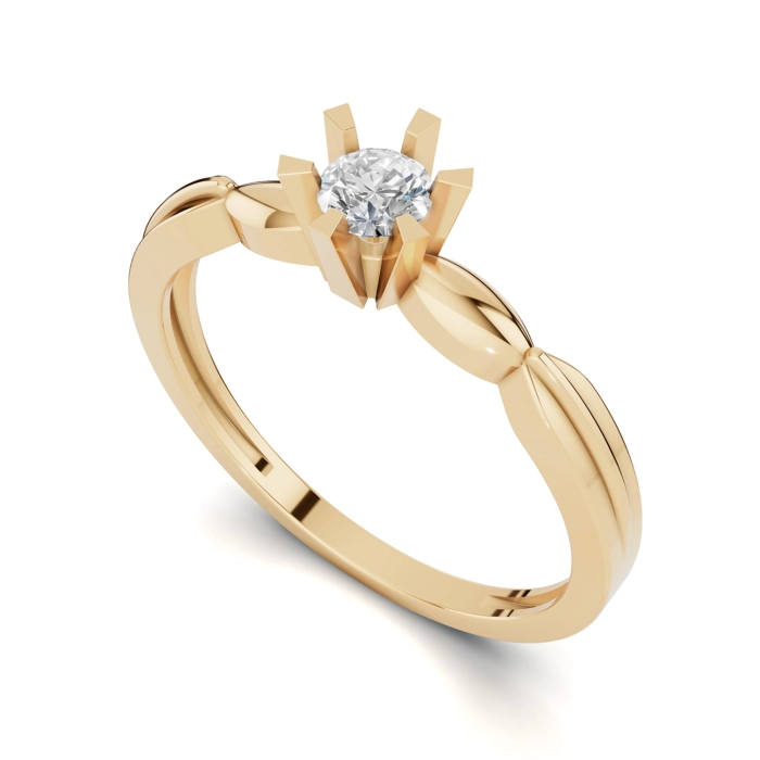 PN014 Złoty pierścionek zaręczynowy z cyrkonią. 585