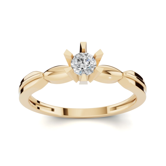 PN014 Złoty pierścionek zaręczynowy z cyrkonią. 585