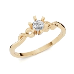 PN015 Złoty pierścionek zaręczynowy z cyrkonią. 585
