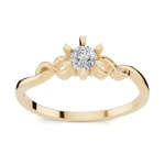 PN015 Złoty pierścionek zaręczynowy z cyrkonią. 585