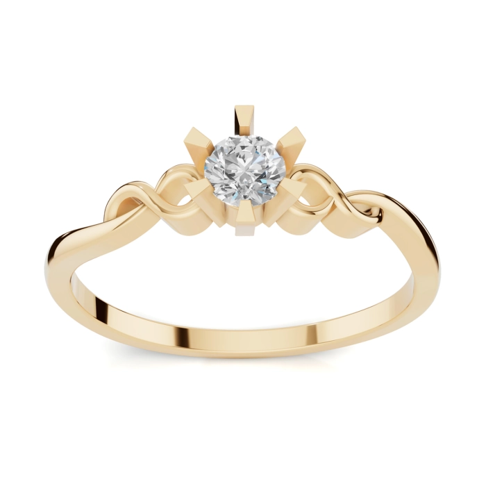 PN015 Złoty pierścionek zaręczynowy z cyrkonią. 585