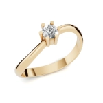 PN026 Złoty pierścionek zaręczynowy z cyrkonią. 585
