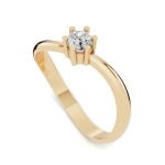 PN026 Złoty pierścionek zaręczynowy z cyrkonią. 585