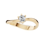 PN026 Złoty pierścionek zaręczynowy z cyrkonią. 585
