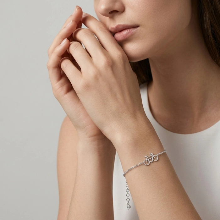 Srebrna bransoletka. Srebrny rowerek. Srebrna szosa. Kolarzówka 925