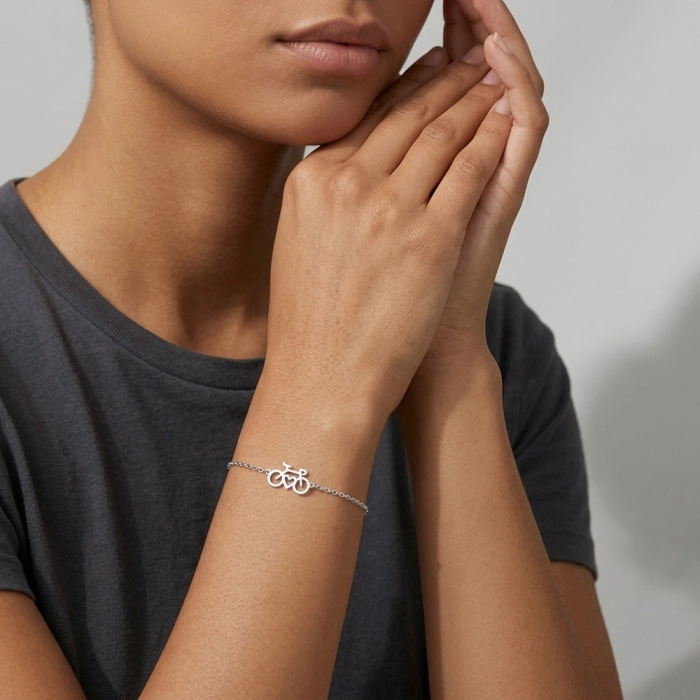 Srebrna bransoletka. Srebrny rowerek. Srebrna szosa. Kolarzówka 925