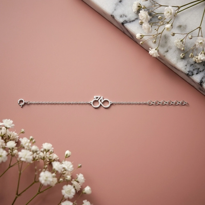 Srebrna bransoletka. Srebrny rowerek. Srebrna szosa. Kolarzówka 925