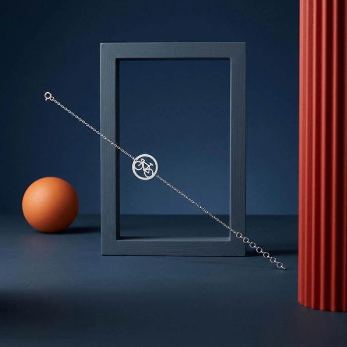 Srebrna bransoletka. Srebrny rowerek. Srebrna szosa. Kolarzówka 925