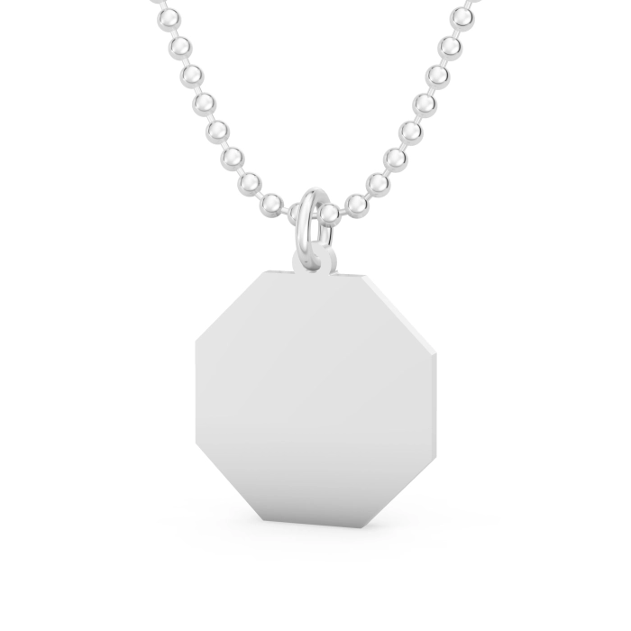 Srebrny naszyjnik z literką. Srebrne inicjały. Srebra blaszka. AG926