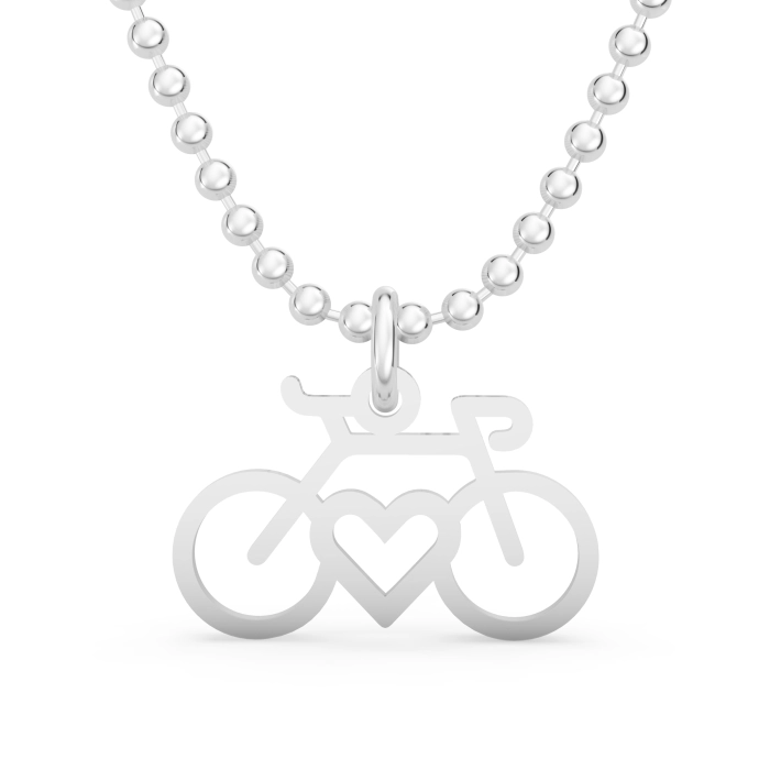 Srebrny naszyjnik kolarzówka. Srebrny rower. Szosa. 925