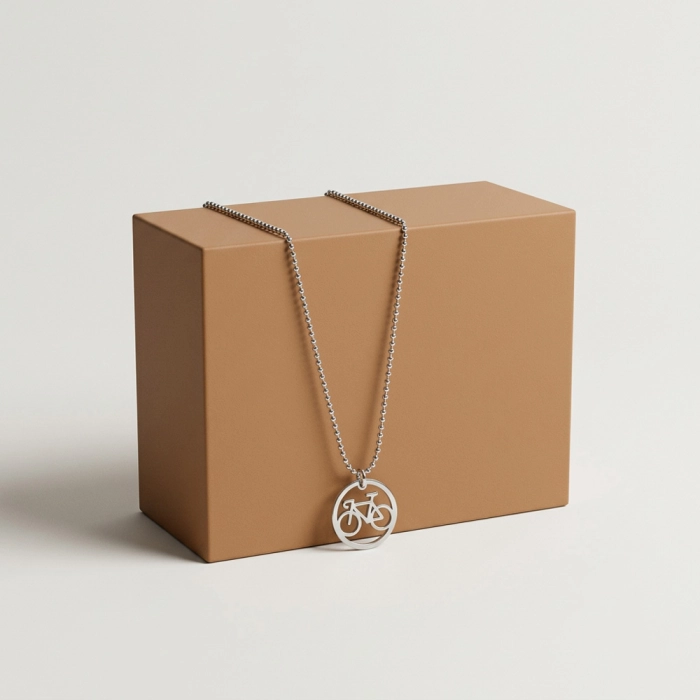 Srebrny naszyjnik kolarzówka. Srebrny rower. Szosa. 925