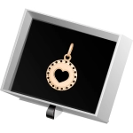 W837 Złoty wisiorek. Ażurowe złote serduszko z matowym tłem. 585