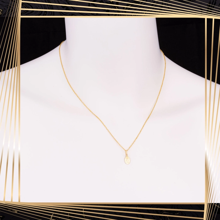 W853 Złoty wisiorek. Medalik Niepokalanego Poczęcia. Cudowny medalik. 585