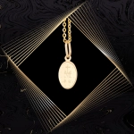 W854 Złoty wisiorek. Medalik Niepokalanego Poczęcia. Cudowny medalik. 585