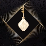 W857 Złoty wisiorek. Medalik Matka Boska Szkaplerzna. Szkaplerz.  585