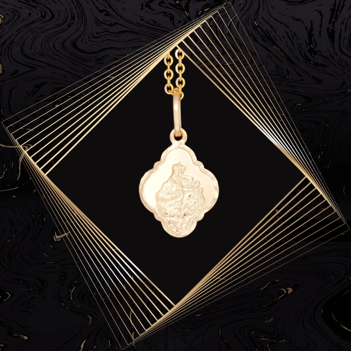 W857 Złoty wisiorek. Medalik Matka Boska Szkaplerzna. Szkaplerz.  585