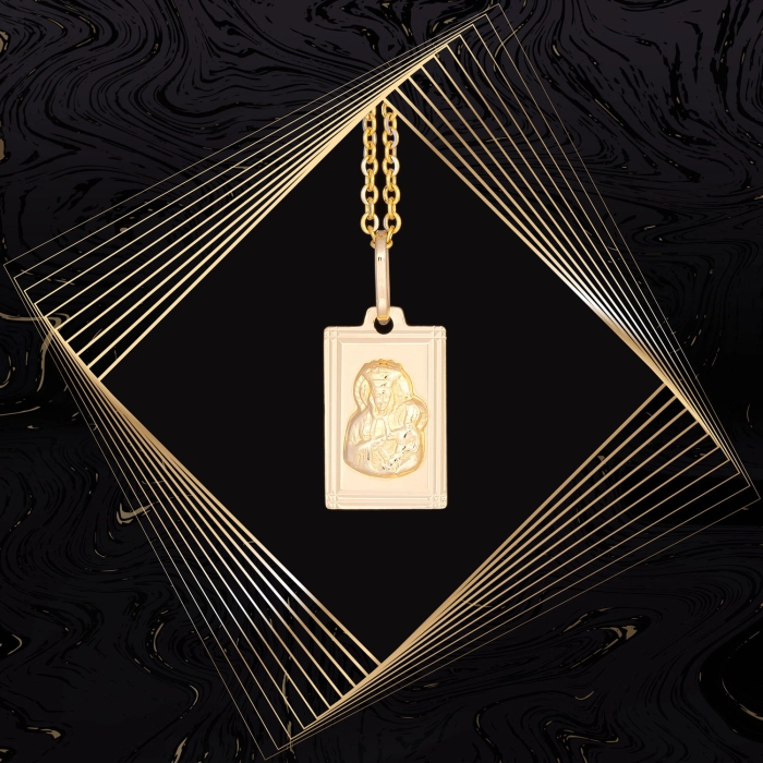 W858 Złoty wisiorek. Matka Boska z dzieciątkiem. 585